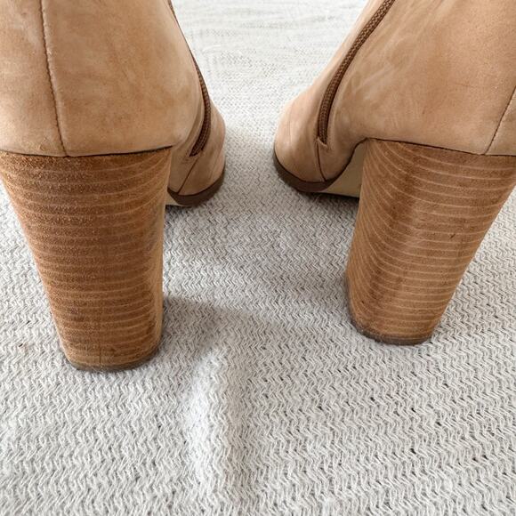 Aldo Tan Exposed Zipper Peep Toe Ankle Booties - Size 8.5 - Picture 5 of 9